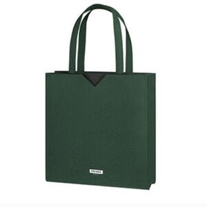 Prada Green Black Big Tote Bag Double Compartment New In Pouch